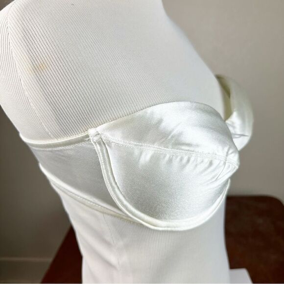 Victorias Secret Vintage 90s Satin Push Up White Strapless Bra 34C - Picture 3 of 10